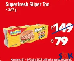 SUPERFRESH SÜPER TON BALIĞI 3X75 G SUPERFRESH SÜPER TON BALIĞI 3X75 G
